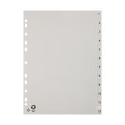 Ordnerregister A4 Blanko, 12 Registerbltter nummeriert, grau