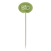 Kennzeichnungspicker Deko-Picker Bio 12 cm gr�n, 100 Stk.