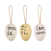 Ostereier Kunststoffeier  Statement Osterdeko wei�/creme/mint 6 cm, 6 Stk.