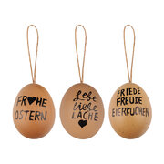 Ostereier Naturecht Statement Osterdeko braun 6 cm, 6 Stk.