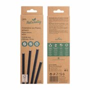 Trinkhalme aus Papier schwarz �6mm 21cm, 20 Stk.