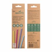 Trinkhalme aus Papier P�nktchen bunt �6mm 21cm, 20 Stk.