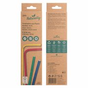 Trinkhalme aus Papier flexibel bunt �6mm 24cm, 20 Stk.