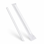 Mehrwegtrinkhalme f�r BUBBLE TEA JUMBO transparent, einzeln geh�llt 20cm �12 mm, 100 Stk.