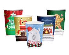Pappbecher Hei�getr�nkebecher doppelwandig WEIHNACHTSMIX 400ml (max 500ml), 25 Stk.