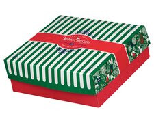 Keksbox Geb�ckkarton mit Alubeschichtung Weihnachten 220 x 220 x 80mm, 95 Stk.