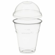 BIO Trinkbecher 300ml mit Domdeckel ohne Loch aus Biokunststoff (PLA) 50 Stk.