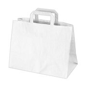 Papiertragetaschen 27 x 32 x 16 cm mit EAN-Code weiss,  50 Stk.