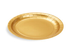 Pappteller Gold �23 cm - FSC Einwegteller f�r Party, Geburtstag, Hochzeit, 10 Stk.