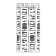 Papierbeutel FSC MIX fettdicht wei� mit Druck Street Food & take away, 8+4 x 17 cm, 300 Stk.