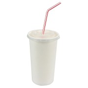 Pappbecher Getr�nkebecher wei� 400 510ml inkl. Deckel mit Kreuzschlitz 100 Stk.