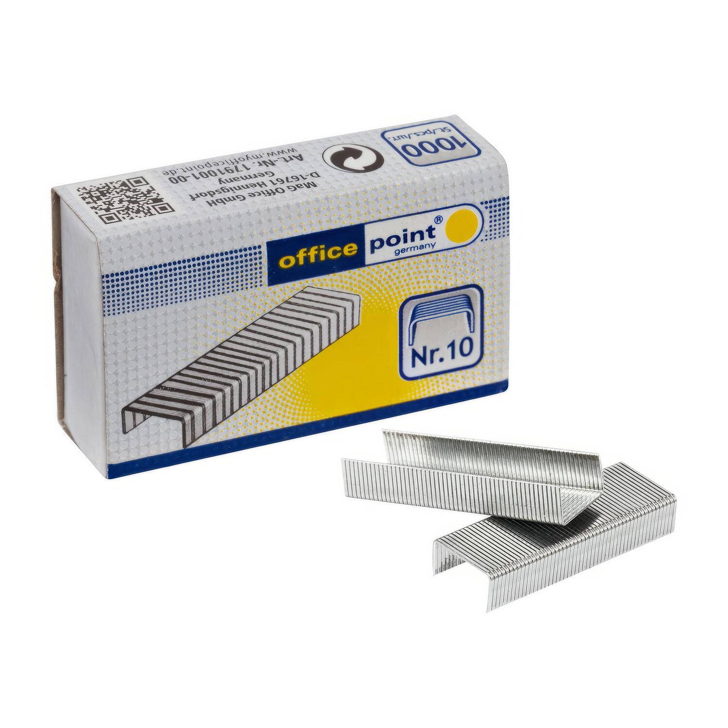 Heftklammern silber verzinkt N10 (20 packs je 1000 Stk) =  20000 Stk.