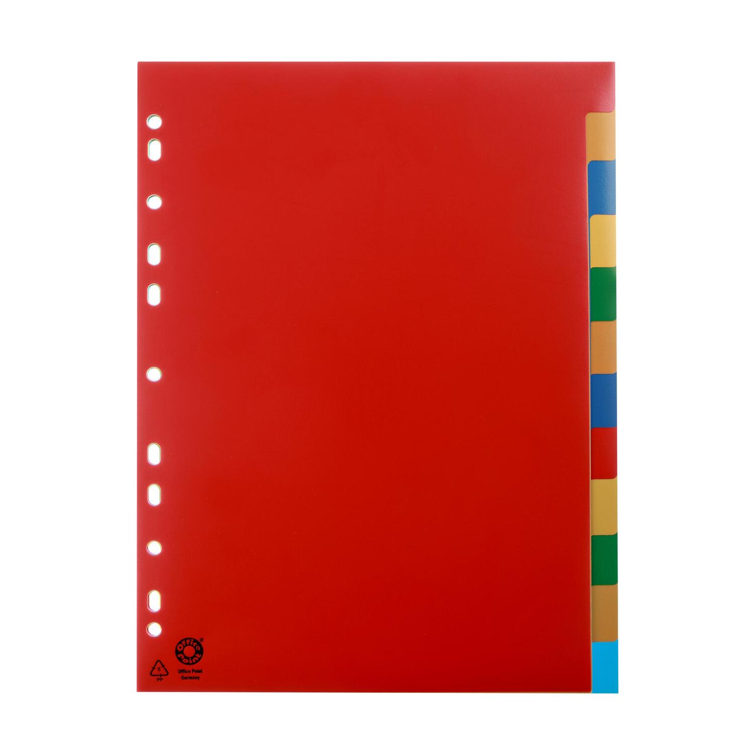 Ordnerregister A4 Blanko, 12 Registerbl�tter, bunt