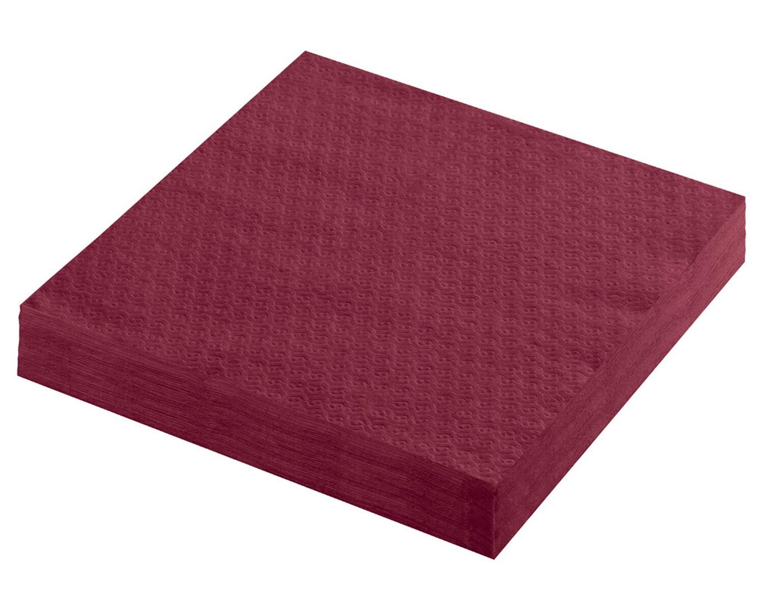 Servietten Pr�geservietten 1-lagig, 33 x 33 cm, bordeaux, 100 Stk.