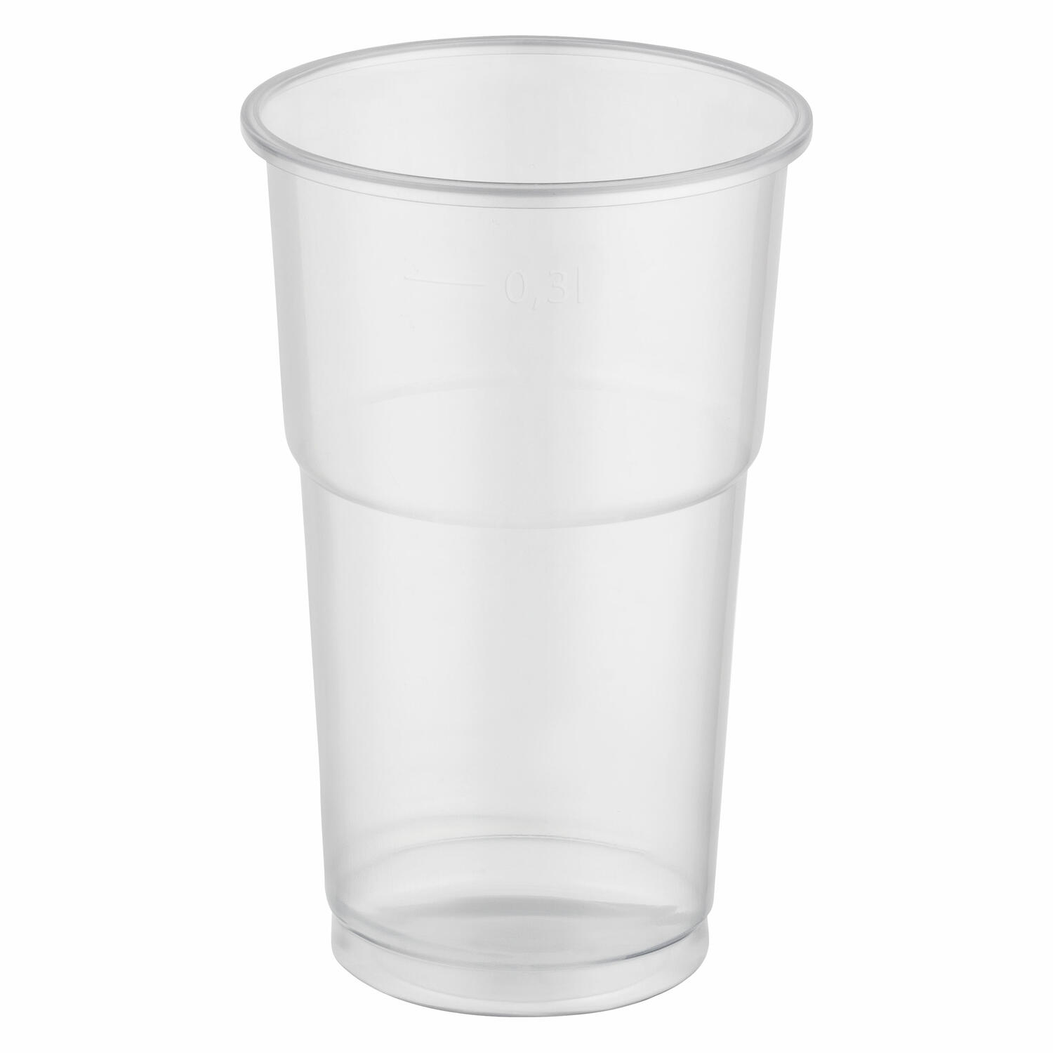 Trinkbecher mit Eichstrich klar 0,3 l, 300ml, PP, extra stark,  78 mm, 50 Stk.