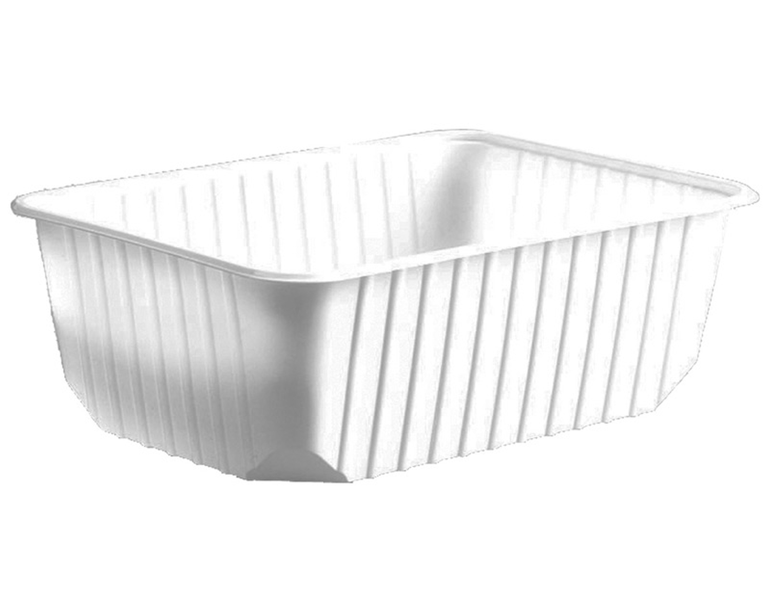 Rechteckschalen wei� 1000 ml (PP), 50 Stk.