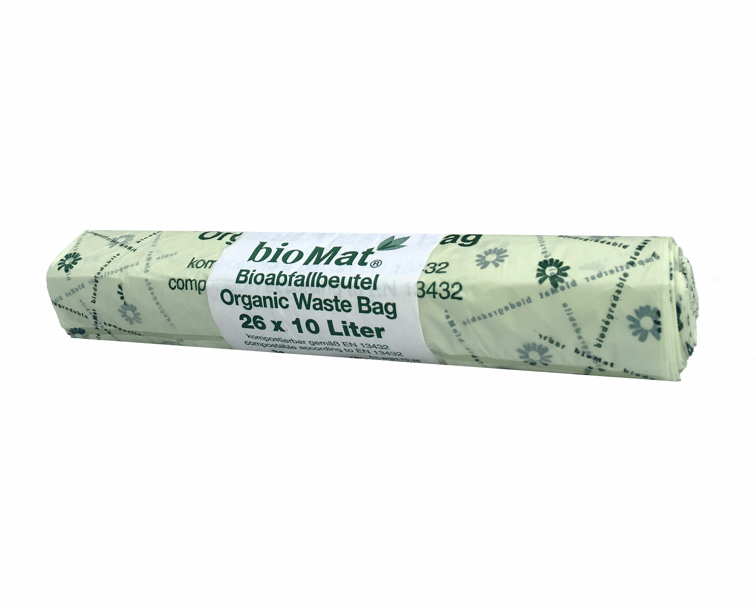 BIOMAT kompostierbare Bioabfallbeutel  10L mit Henkel 44x50cm | B-WARE MHD abgelaufen, 26 Stk.