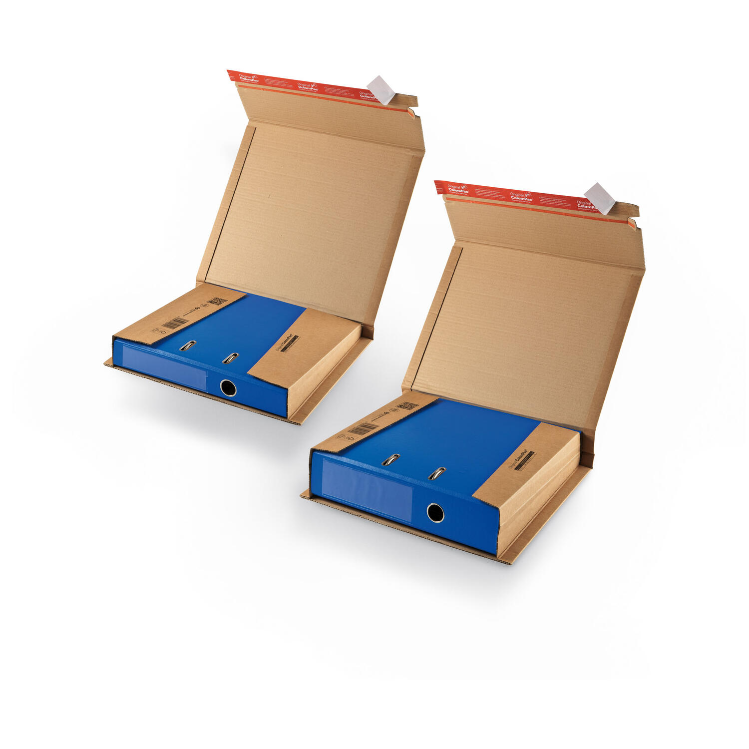 ColomPac Ordnerversandkarton flexible 365 x 300 x -85mm mit Selbstklebeverschluss & Aufreifaden braun