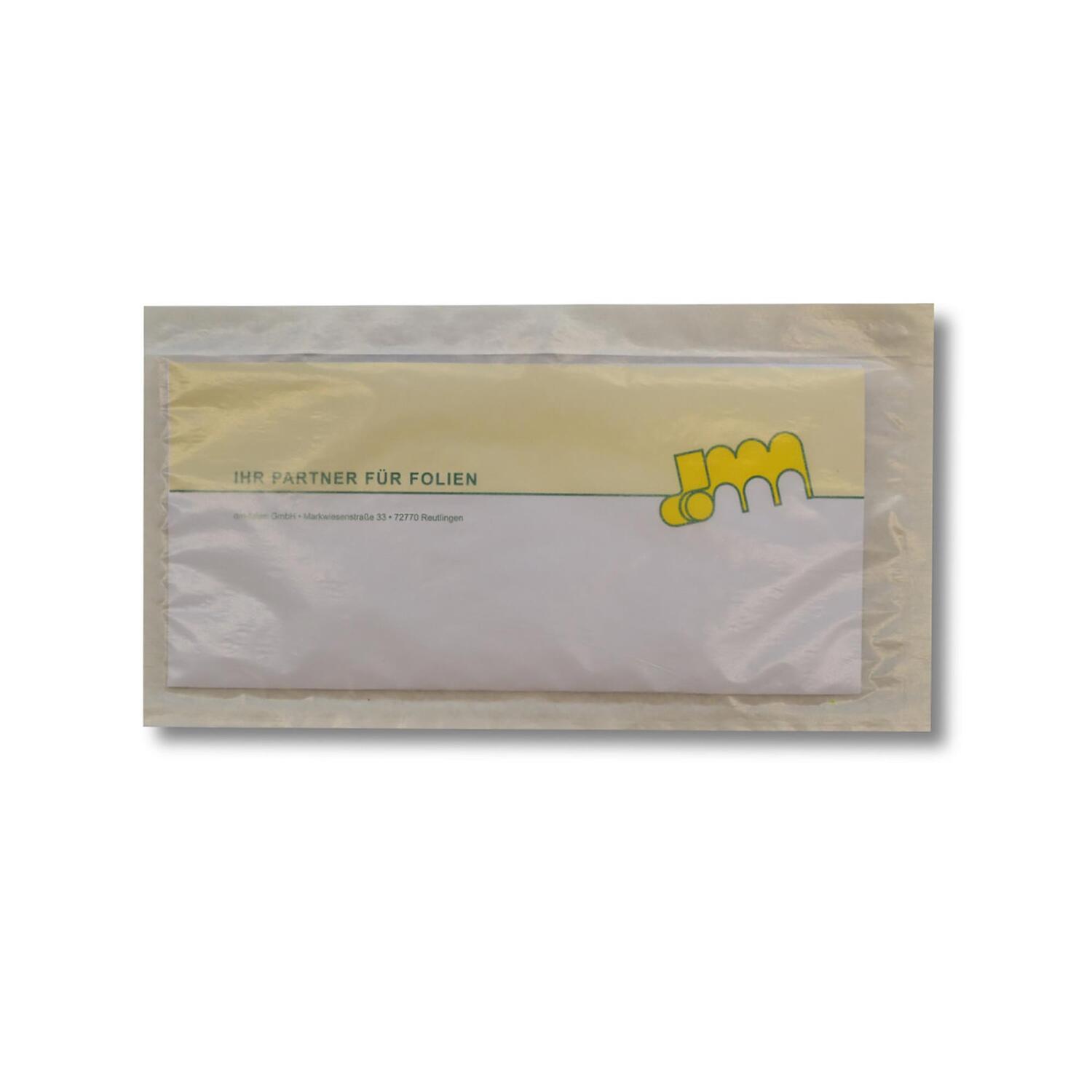 Dokumententaschen aus Kraftpapier Lieferschein/Rechnung DIN-Lang wei unbedruckt, 1000 Stk.