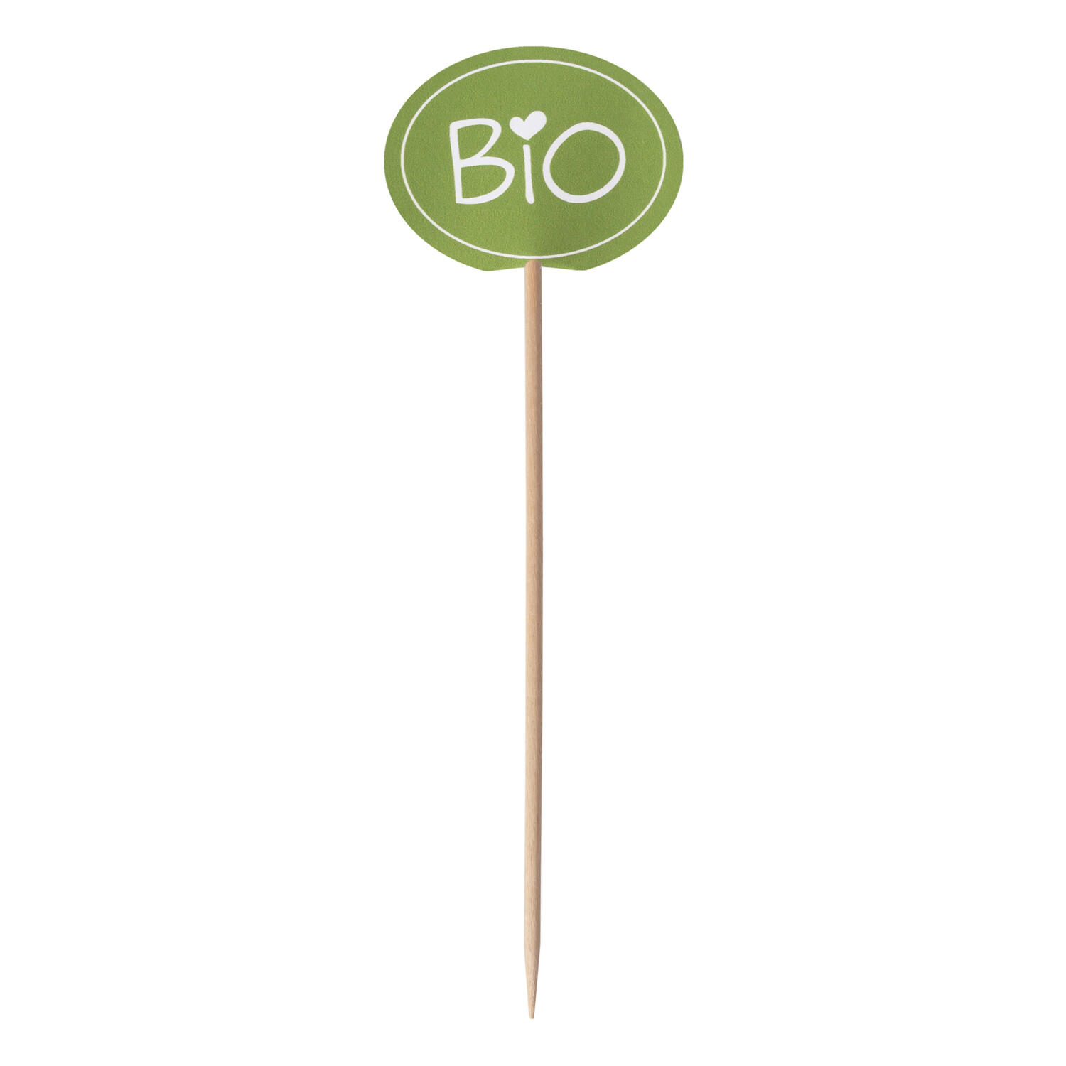 Kennzeichnungspicker Deko-Picker Bio 12 cm gr�n, 100 Stk.