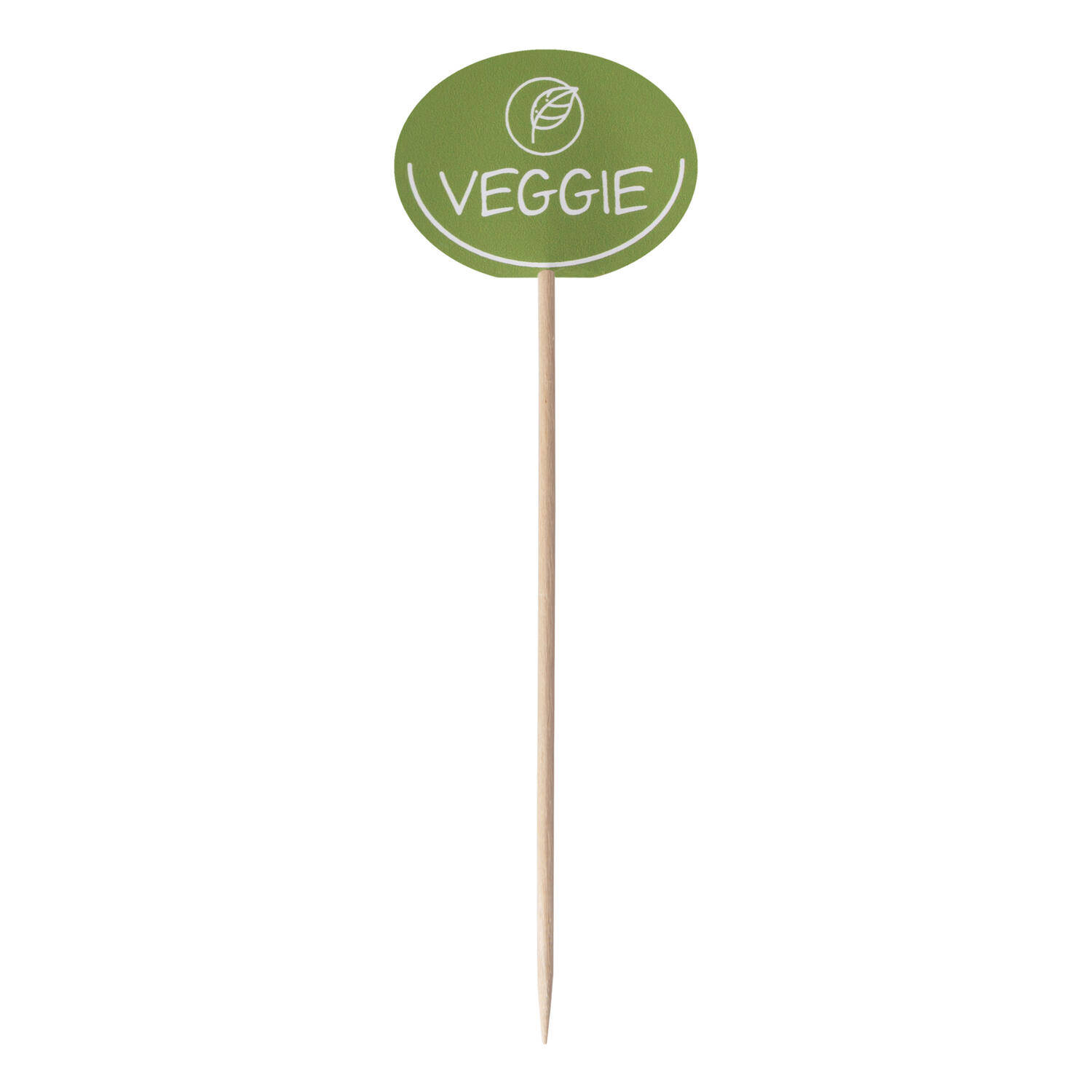 Kennzeichnungspicker Deko-Picker Veggie 12 cm gr�n, 100 Stk.