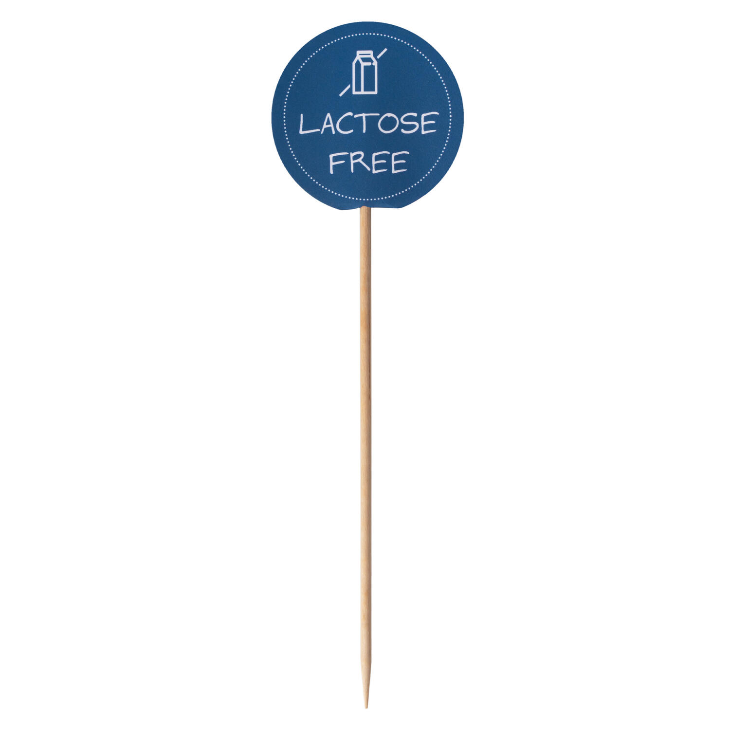 Kennzeichnungspicker Deko-Picker Laktosefrei 12 cm blau, 100 Stk.