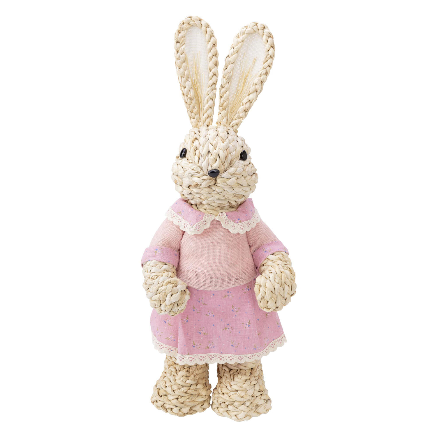 H�sin weiblicher Osterhase aus Maisstroh Osterdeko 36 cm, 1 Stk.