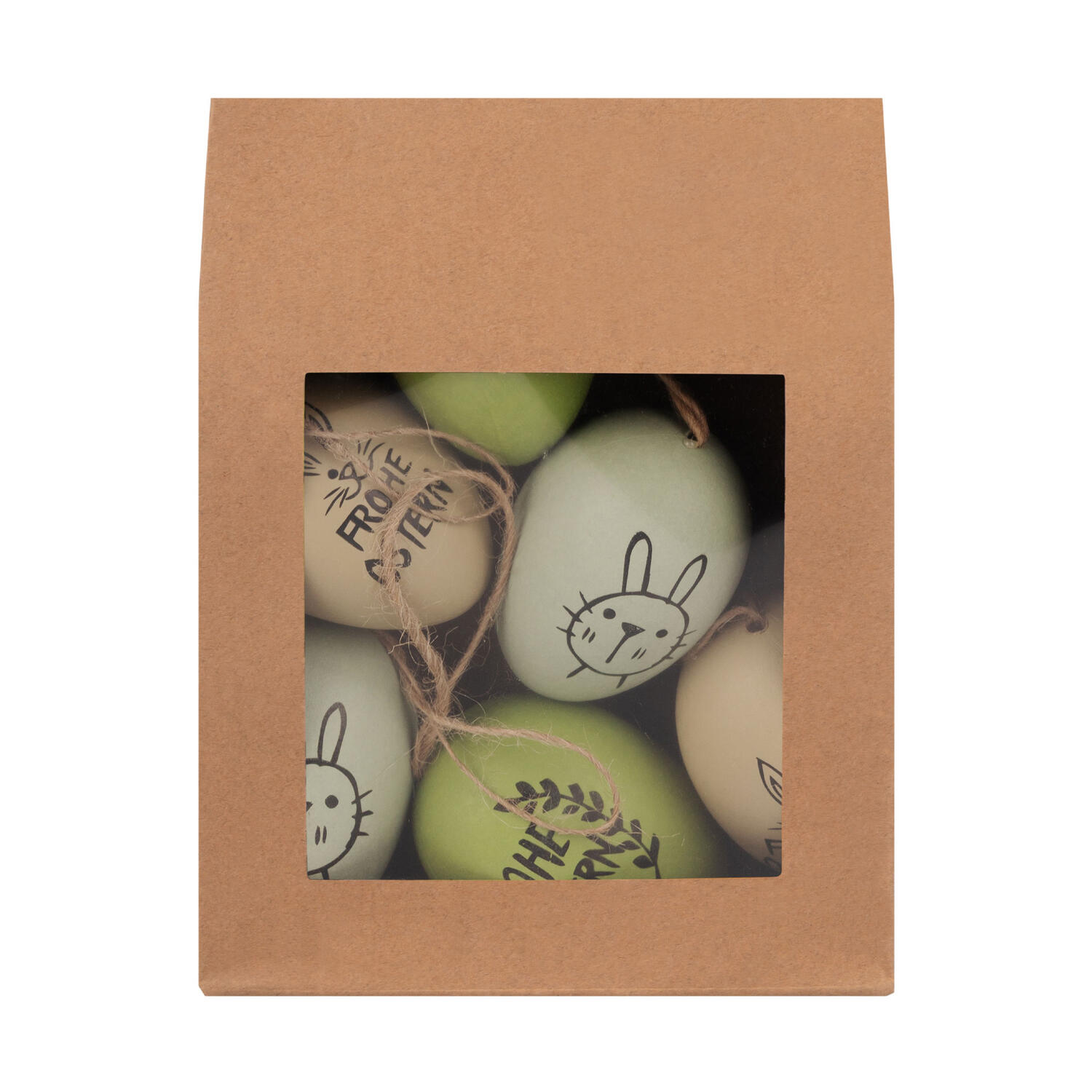 Ostereier Kunststoffeier  Statement Osterdeko sand/gr�n/mint 6 cm, 6 Stk.