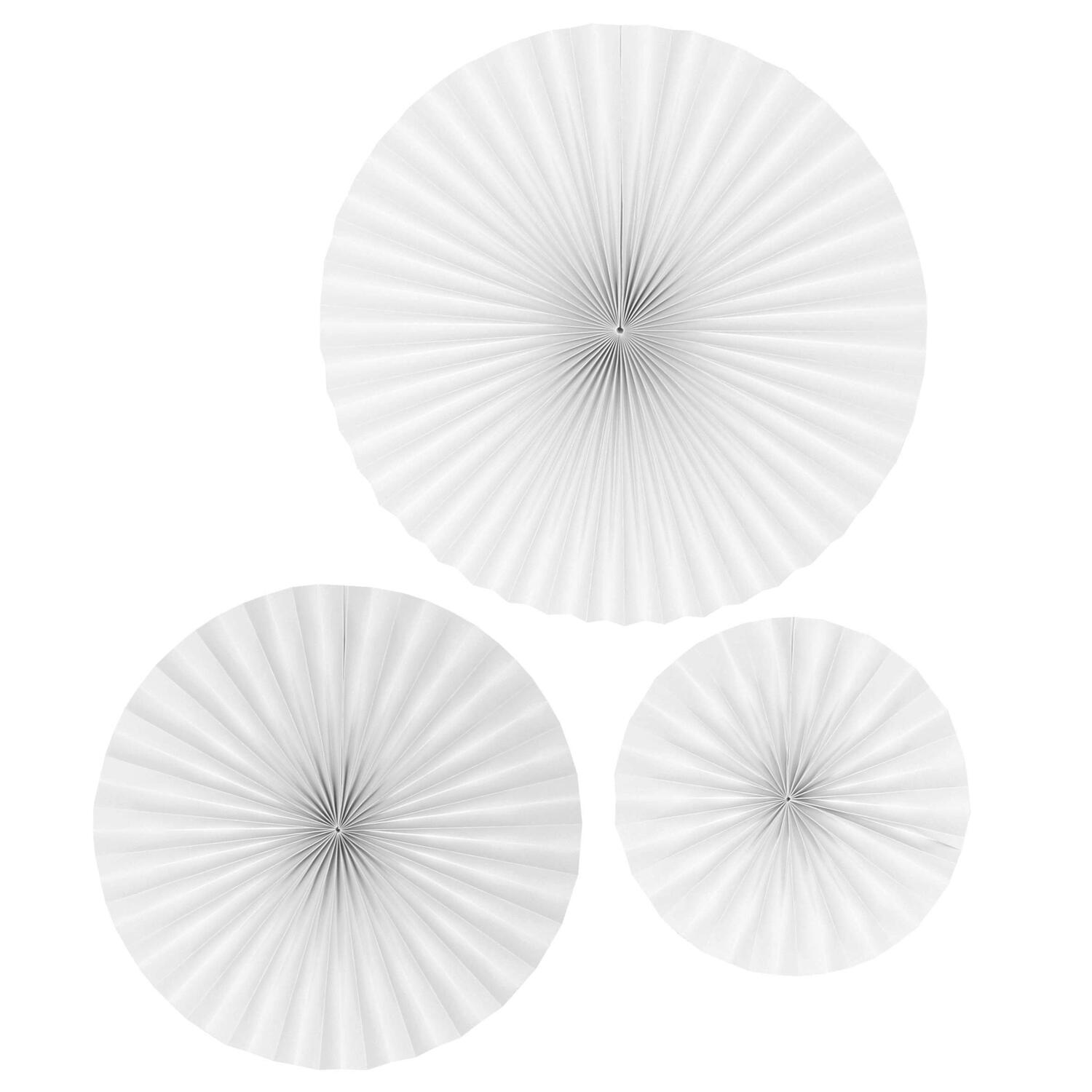 Rosetten Set wei   30/40/50 cm, 3 Stk.