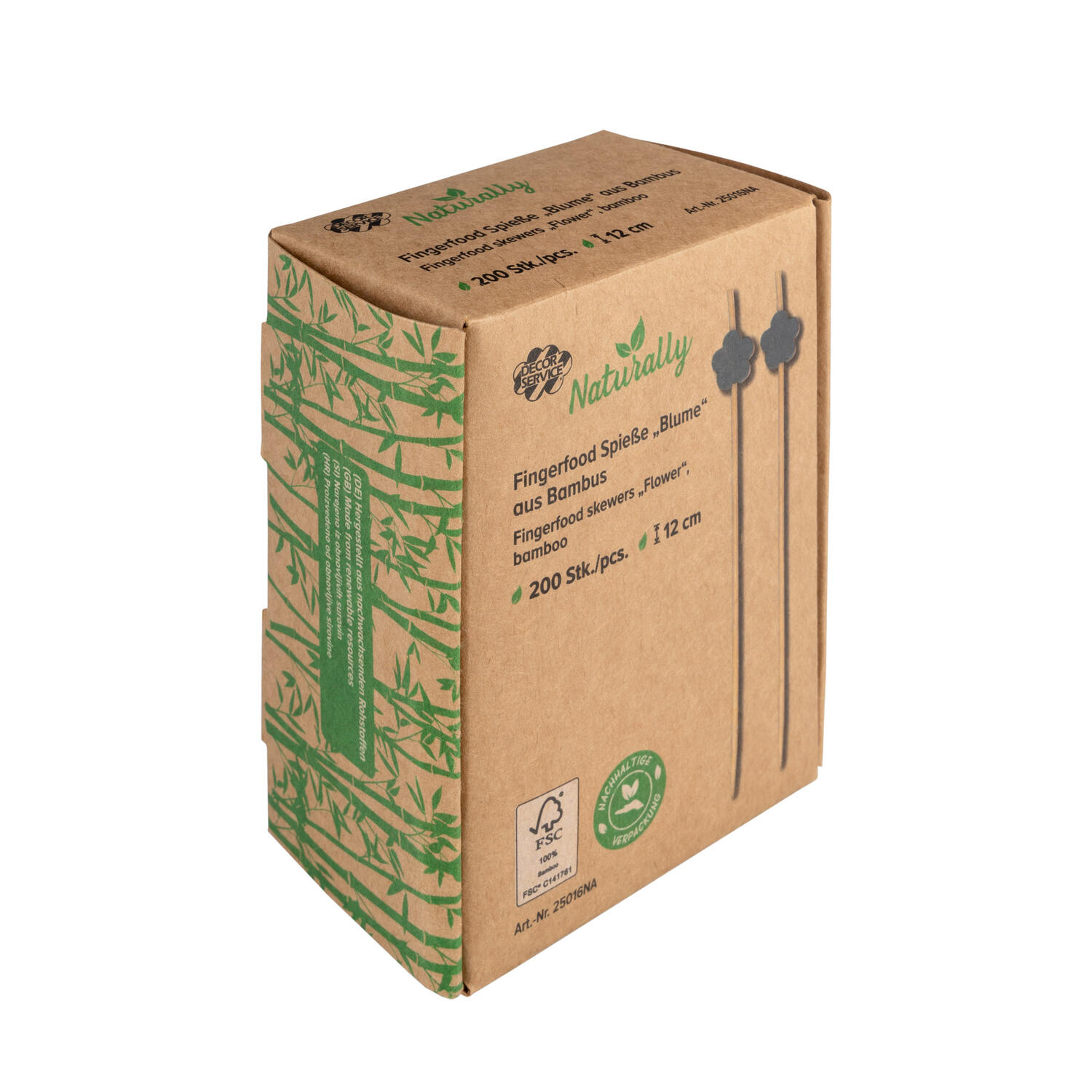 Fingerfood Spie�e Blume aus Bambus, 12cm, 200 Stk.