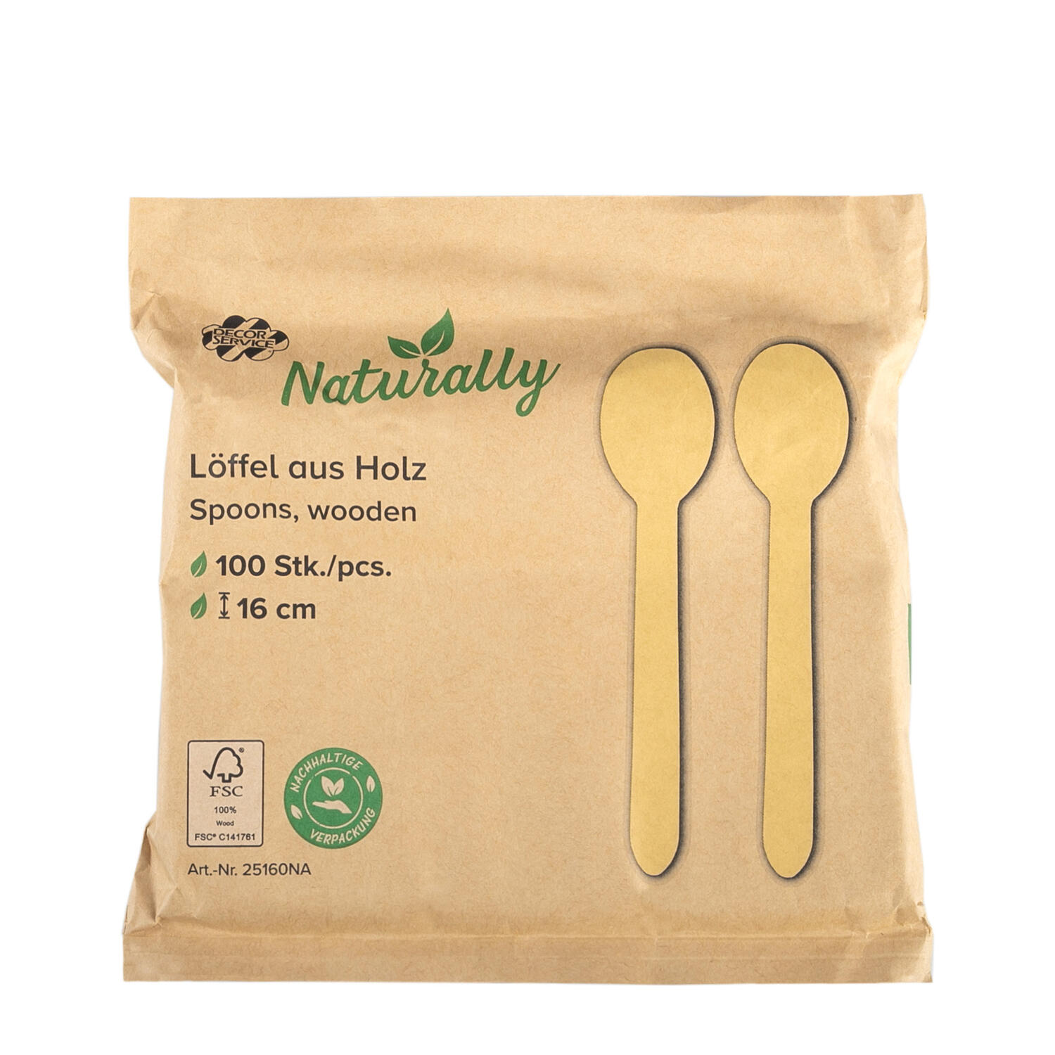 L�ffel Einweg aus Holz, 16cm, 100 Stk.