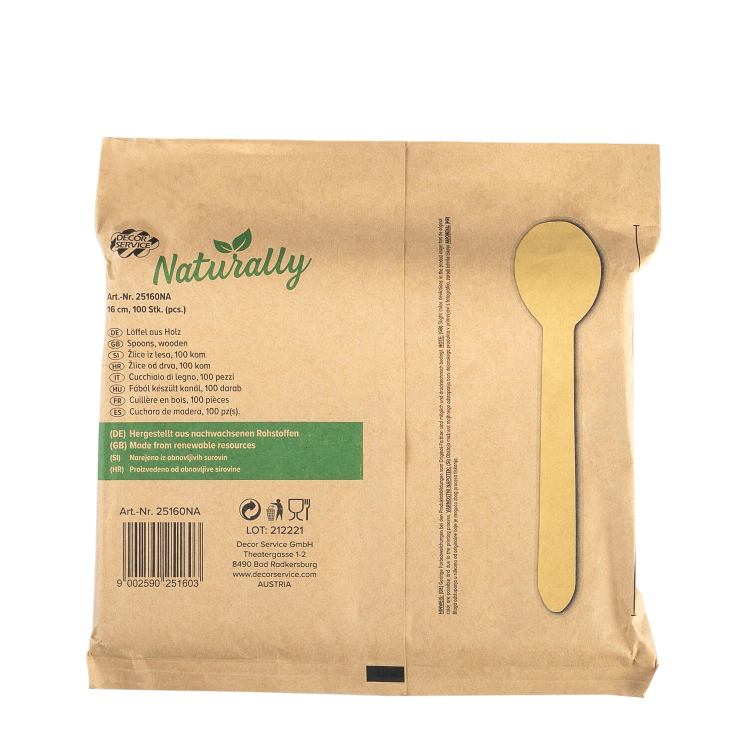 L�ffel Einweg aus Holz, 16cm, 100 Stk.