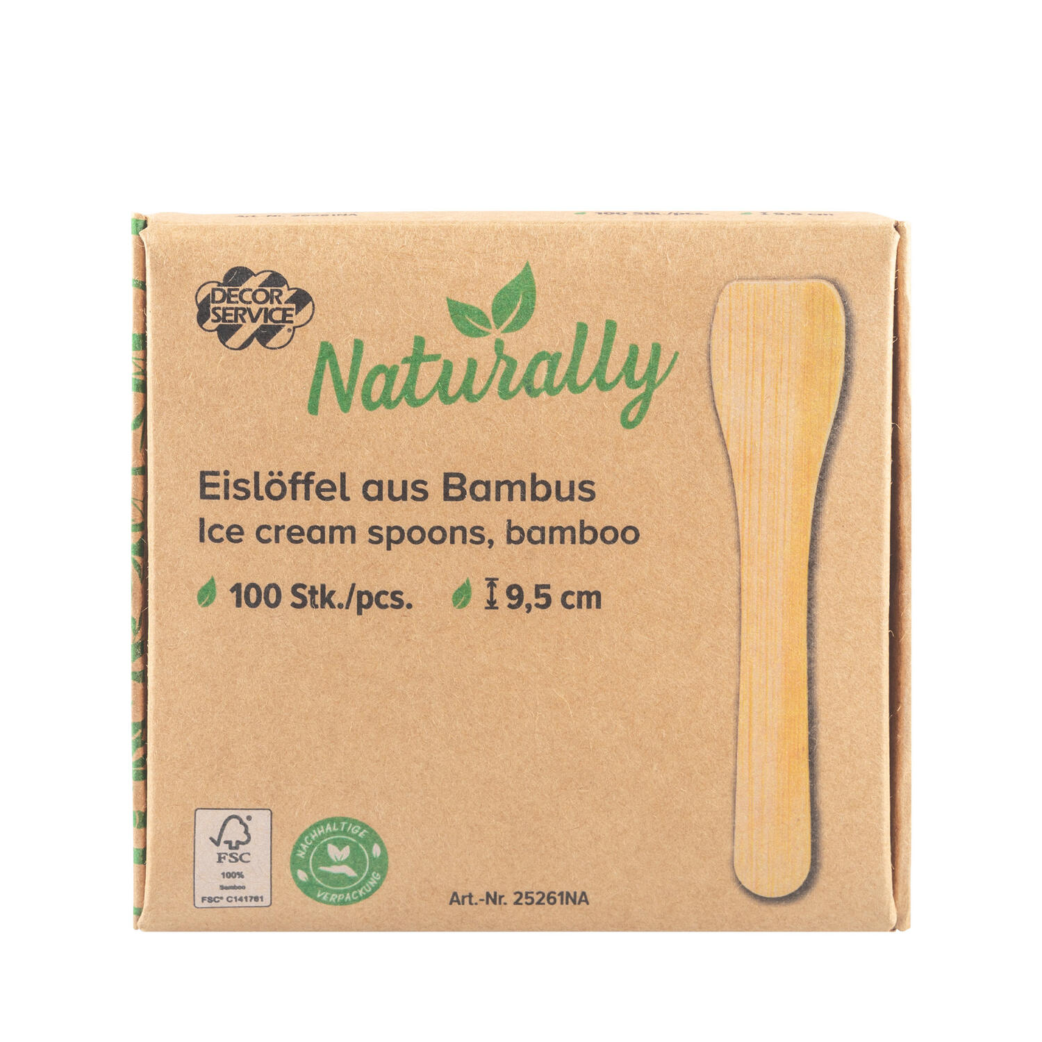 Eisl�ffel aus Bambus, 9.5cm, 100 Stk.