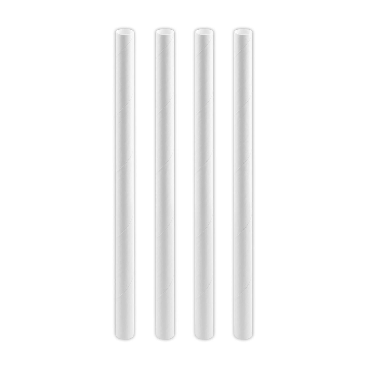 Trinkhalme aus Papier frt Bubble Tea, wei 12mm 21cm, 50 Stk.