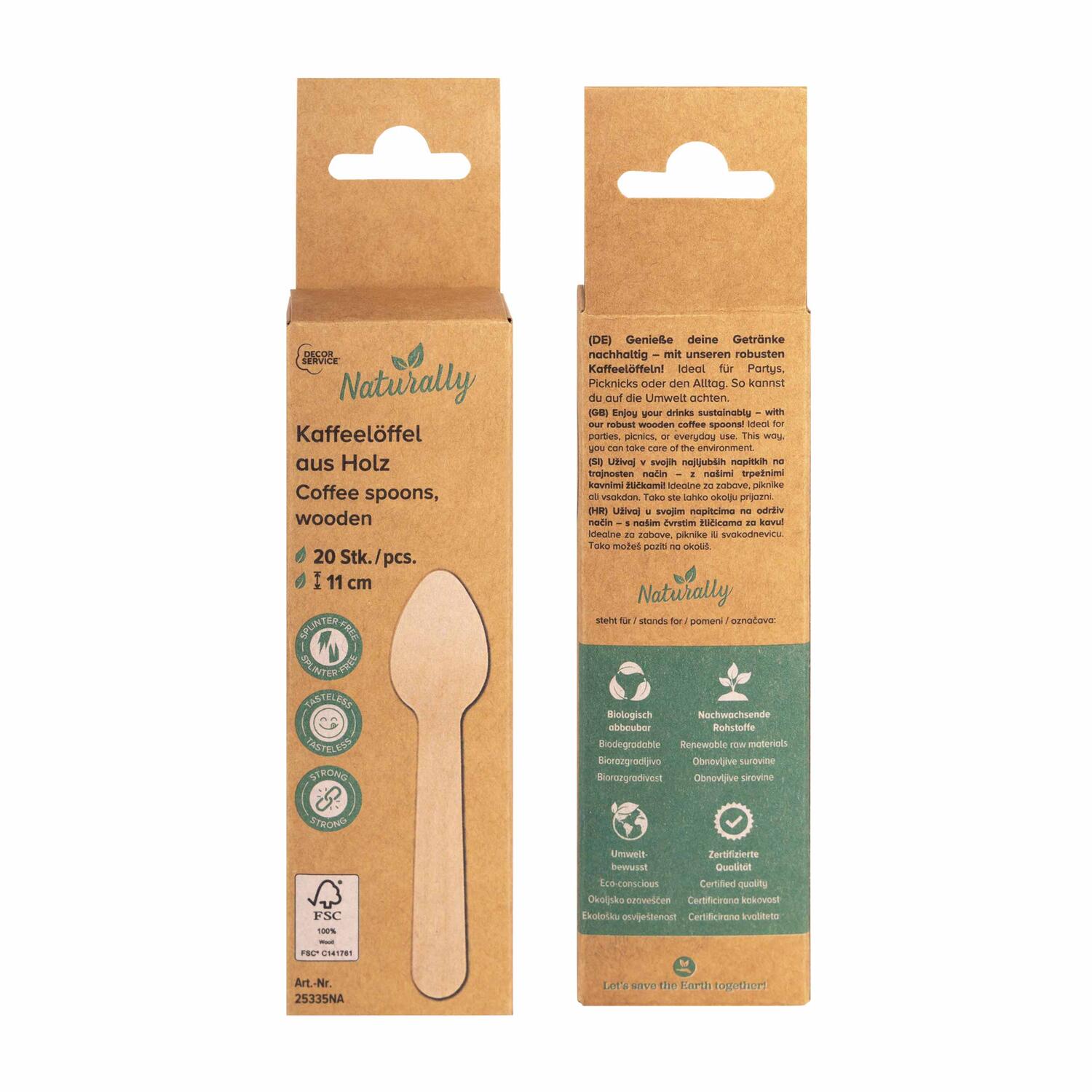 Kaffeel�ffel aus Holz 11cm, 20 Stk.