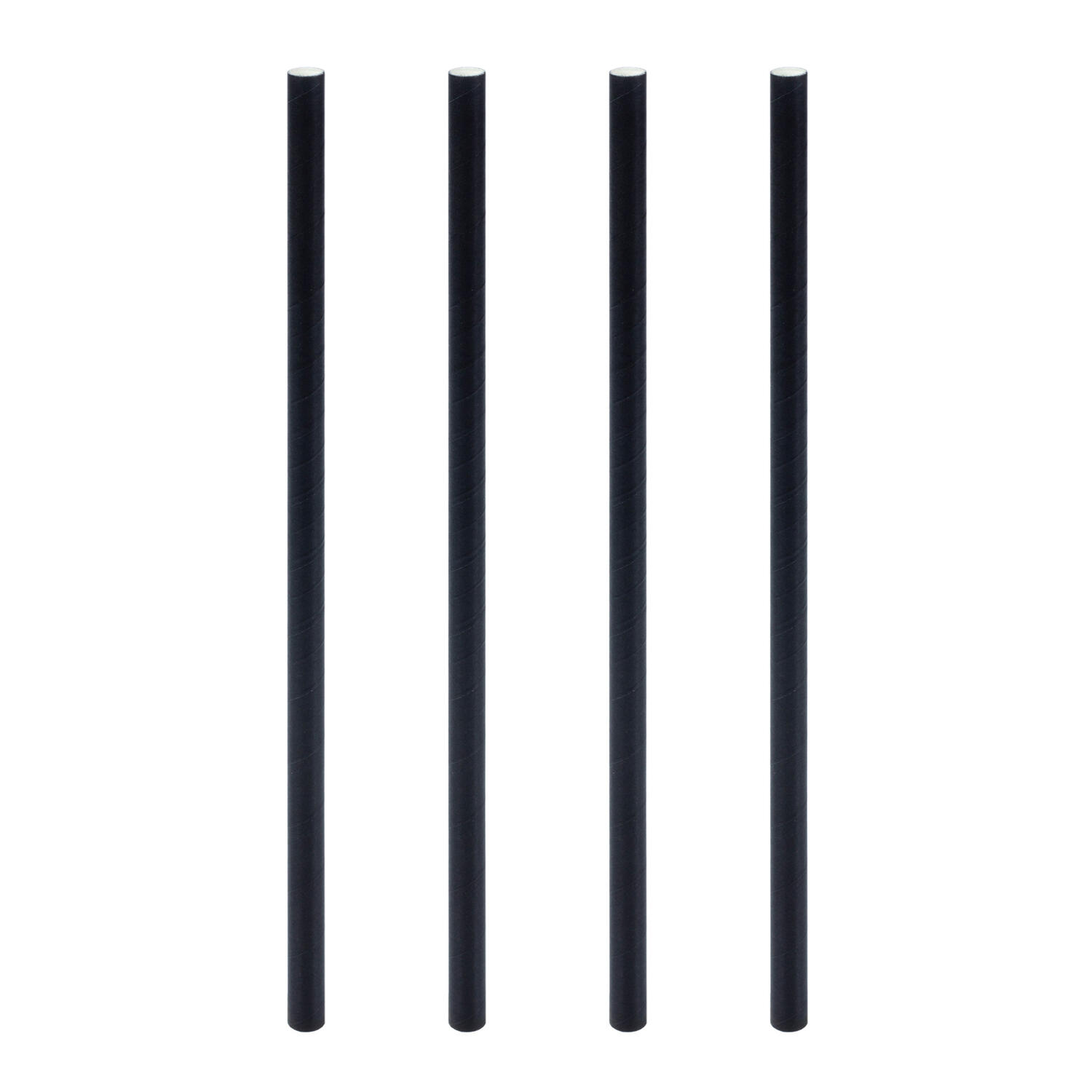 Trinkhalme aus Papier schwarz �6mm 21cm, 20 Stk.
