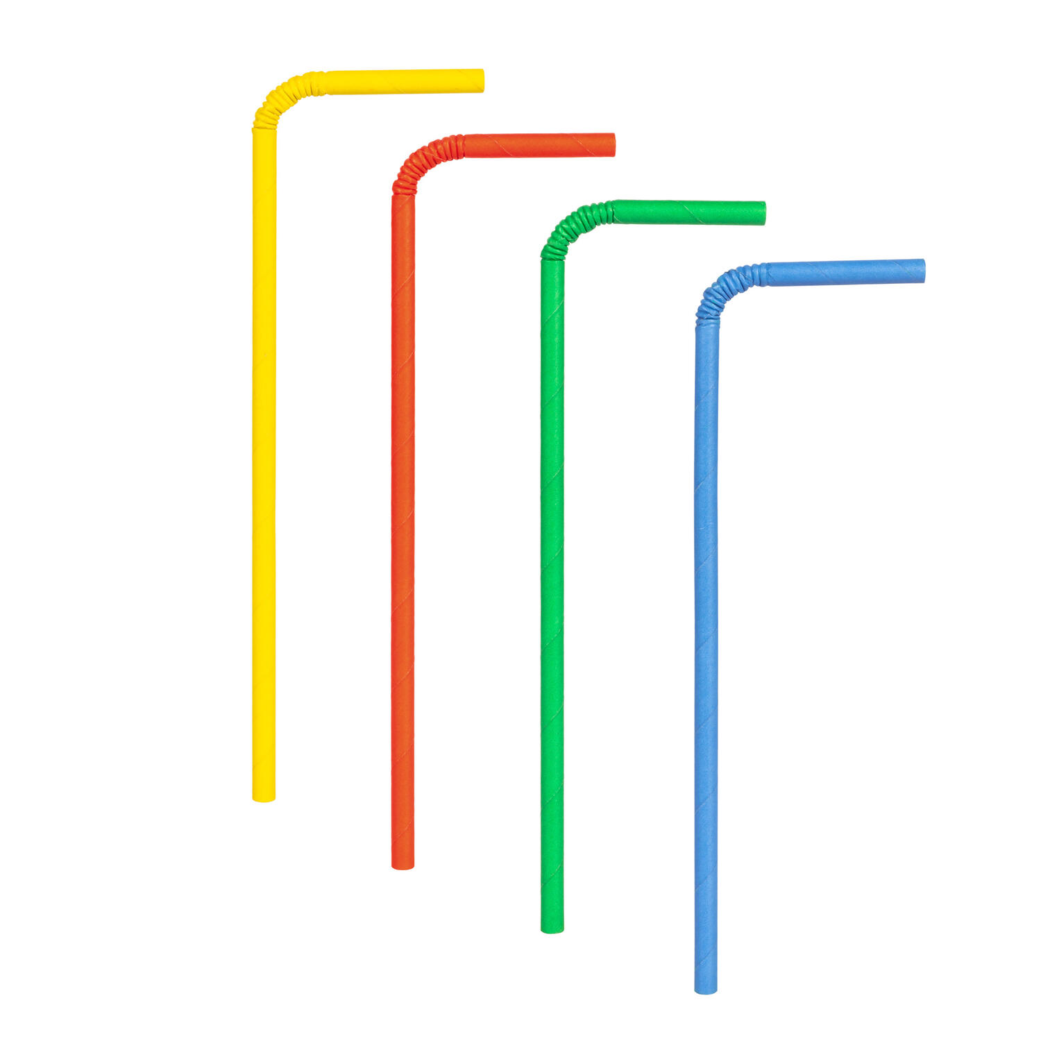 Trinkhalme aus Papier flexibel bunt �6mm 24cm, 20 Stk.