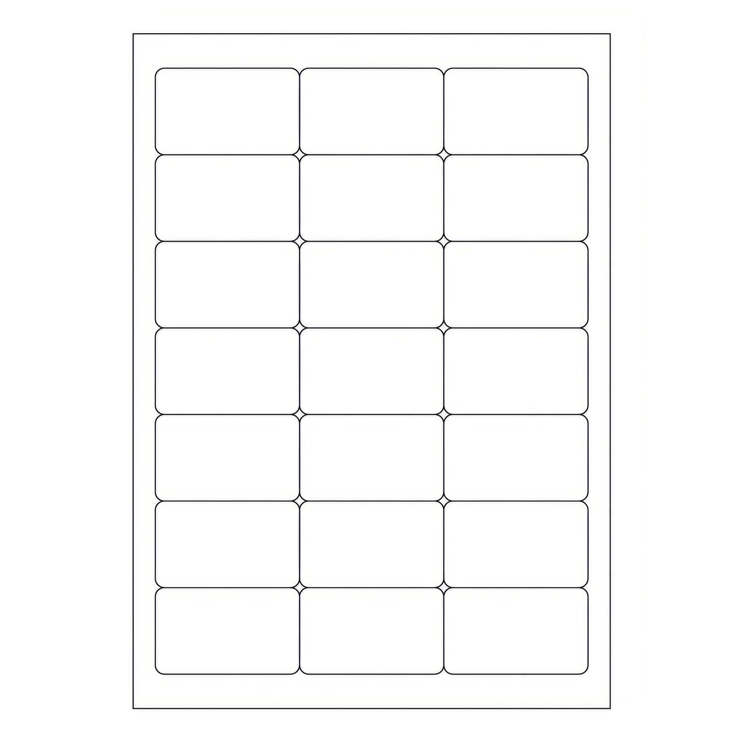 Etiketten Labels selbstklebend wei� 63.5 x 38.1mm auf DIN A4,  2100 Stk.