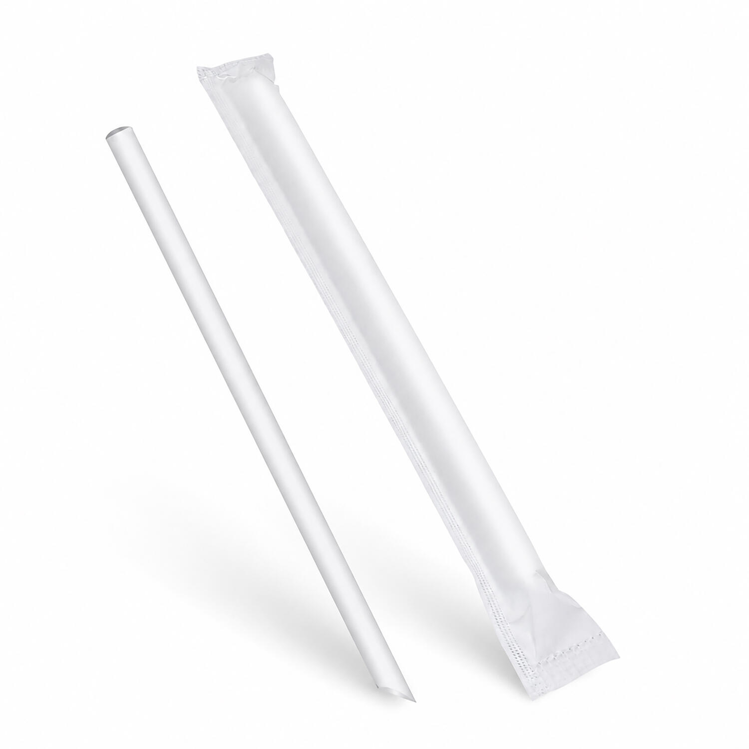 Mehrwegtrinkhalme f�r BUBBLE TEA JUMBO transparent, einzeln geh�llt 20cm �12 mm, 100 Stk.