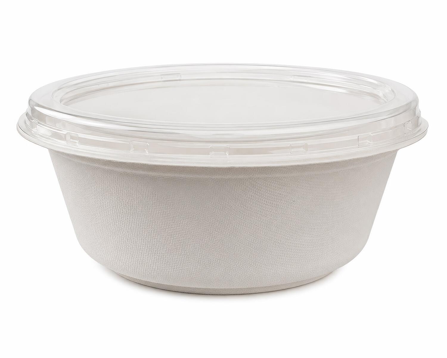 Dressingbecher Dipschale 30ml rund aus Bagasse Zuckerrohr kompostierbar inkl Deckel aus PLA, 150 Stk.