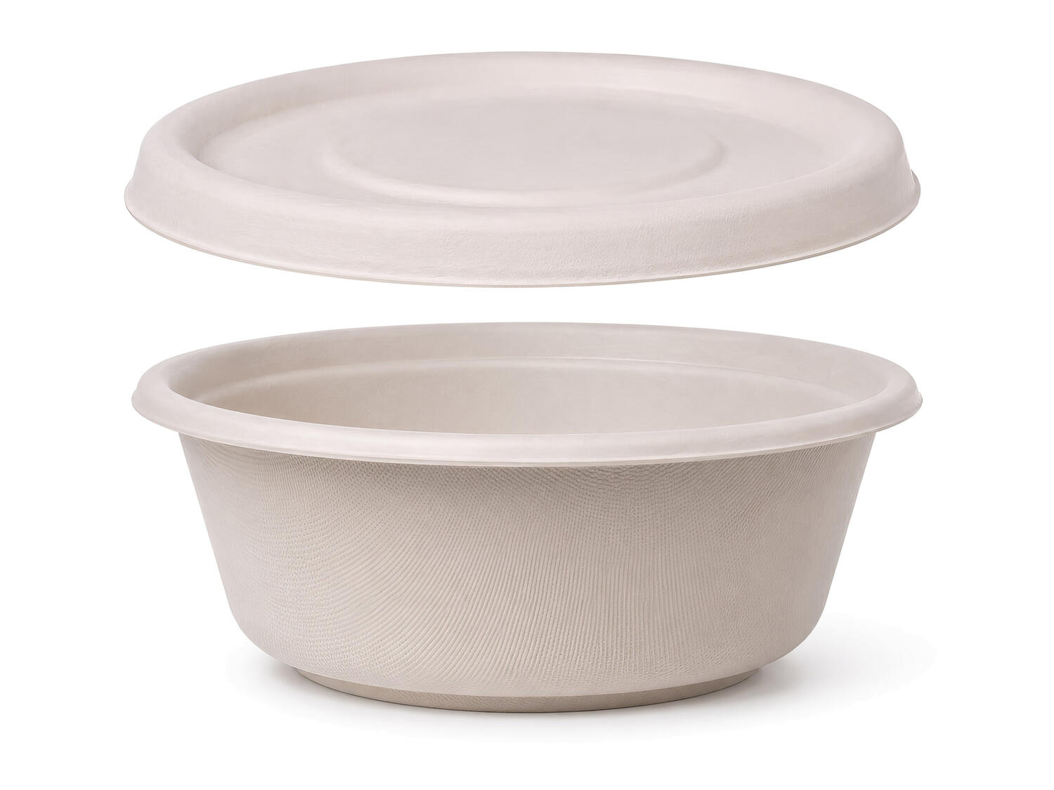 Dressingbecher Dipschale 30ml rund aus Bagasse Zuckerrohr kompostierbar inkl Deckel , 150 Stk.