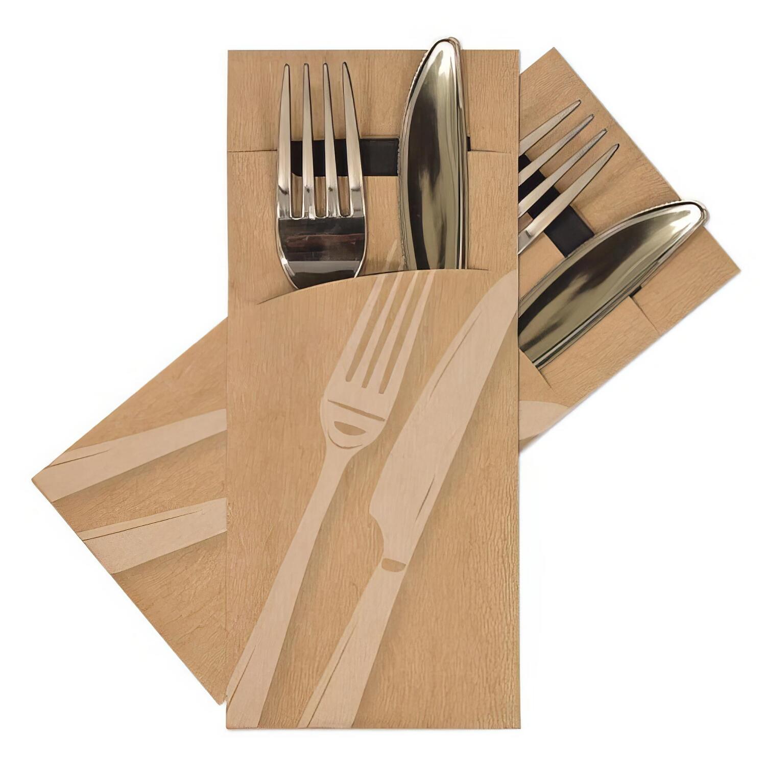 Pochetto Bestecktaschen Messer und Gabel 200x85mm inkl. Serviette schwarz, 520 Stk.