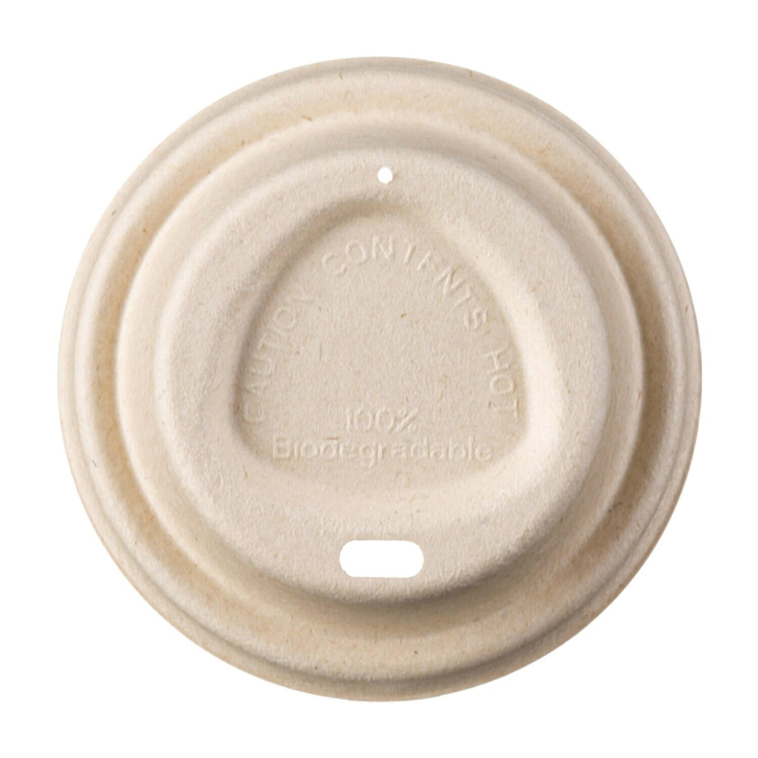 Domdeckel aus Zuckerrohr f�r Coffee-TO-GO Pappbecher � 90mm, 50 Stk.