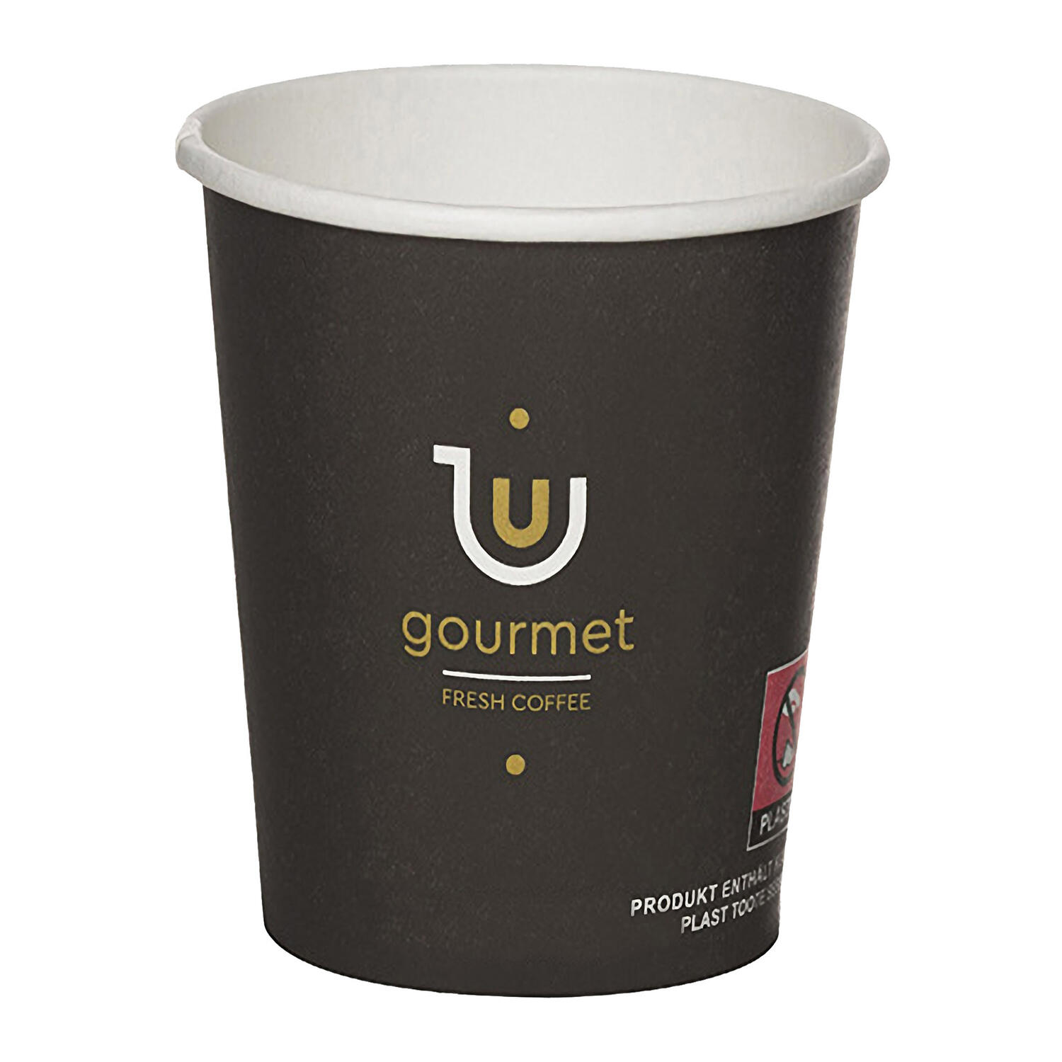 Kaffeebecher CoffeeToGo Pappbecher GOURMET BLACK Fresh Coffee 100ml, 50 Stk.