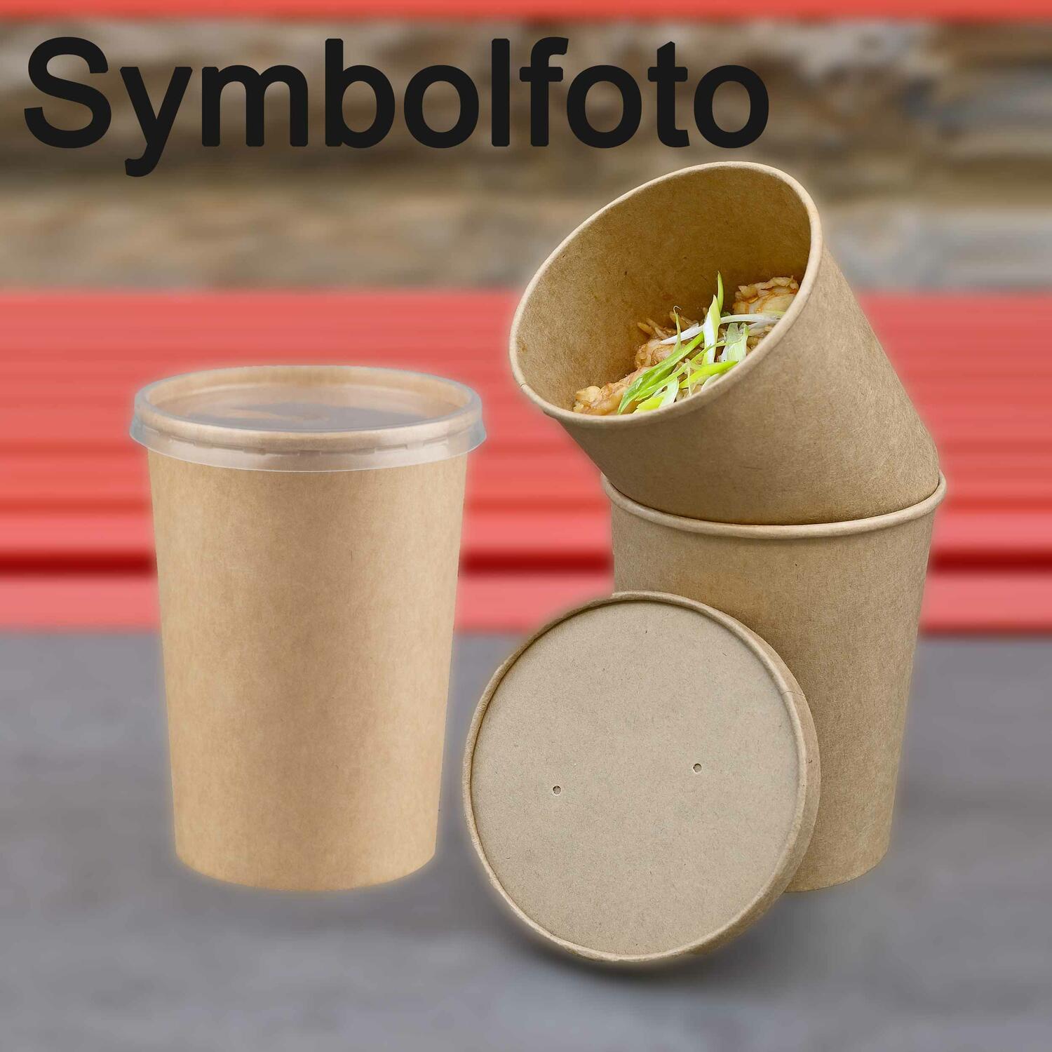 Deckel f�r Suppenbecher Kraftpapier rund �11,5cm, 25 Stk.