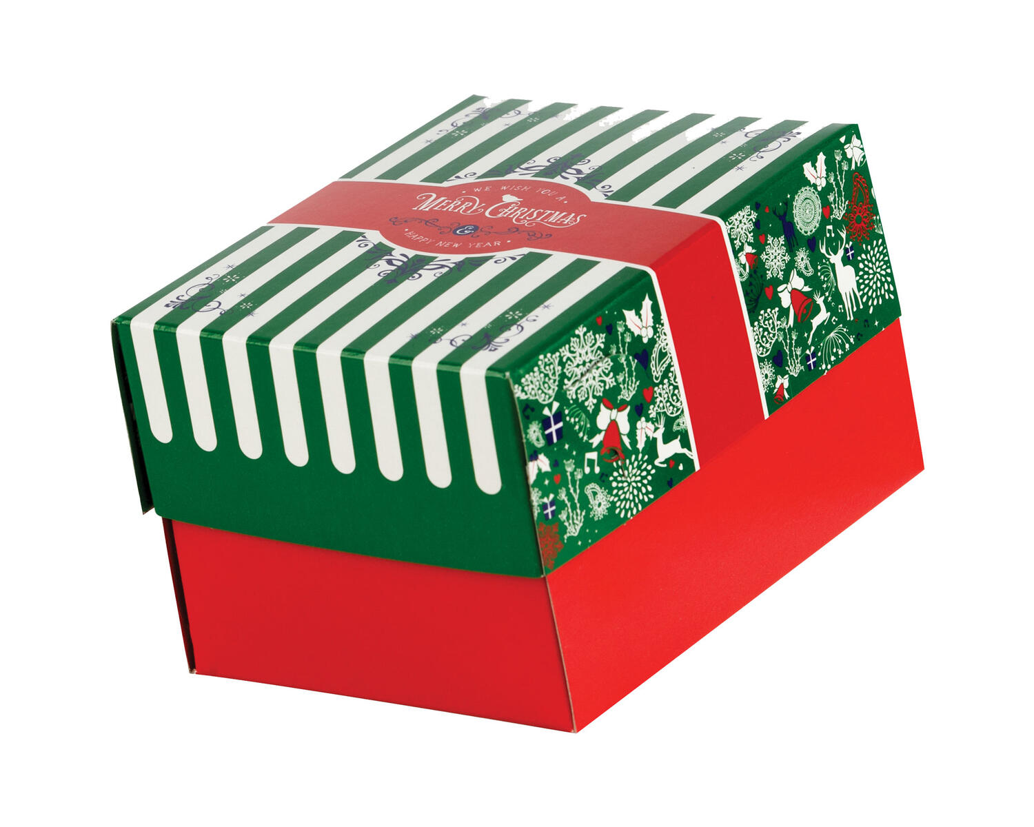 Keksbox Geb�ckkarton mit Alubeschichtung Weihnachten 130 x 100 x 80mm, 220 Stk.