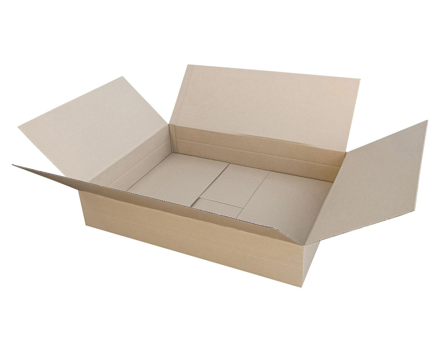 Faltkarton 1030x760x(100)-185mm mit variabler H�he 1-wellig Dickwelle braun