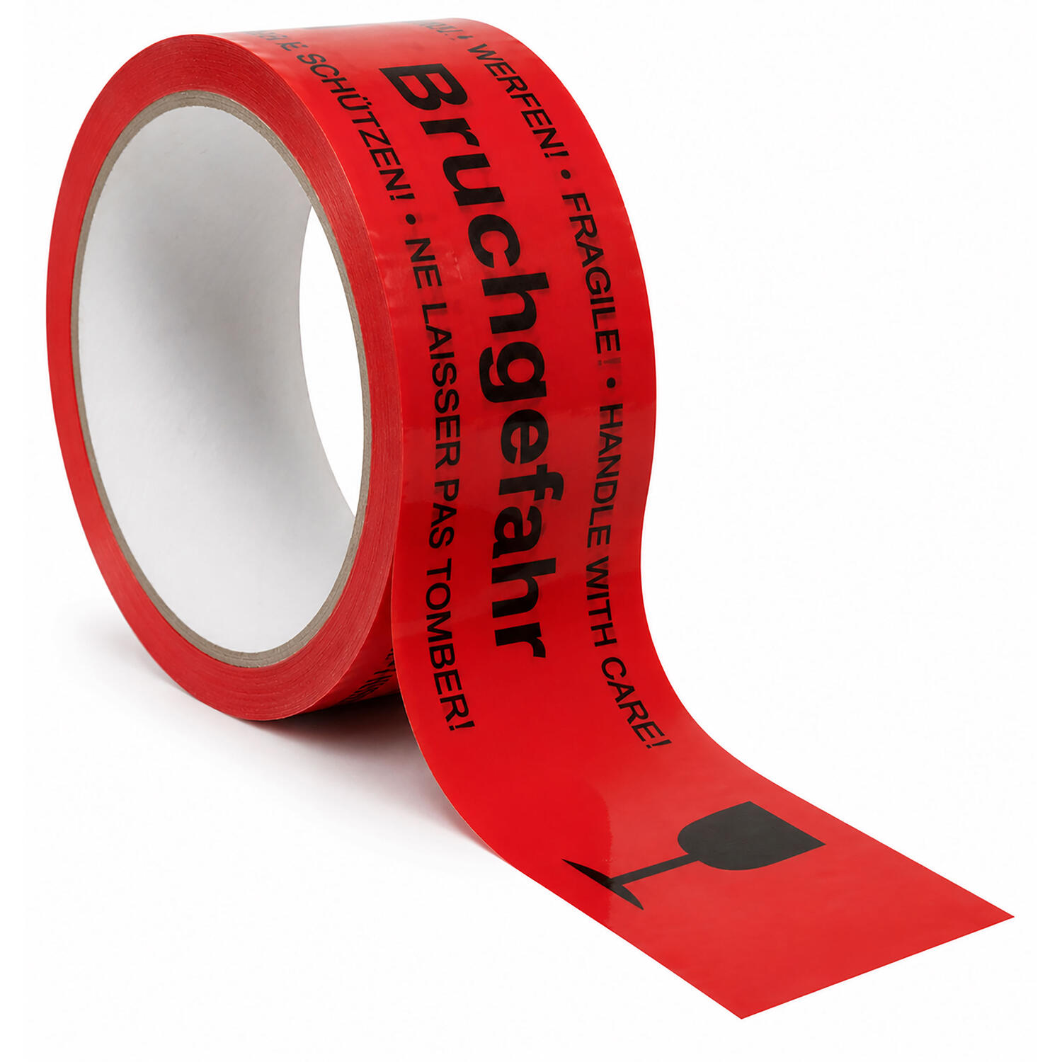 Warnband Klebeband 48mmx66m activaTape Low Noise rot mit Aufdruck Bruchgefahr