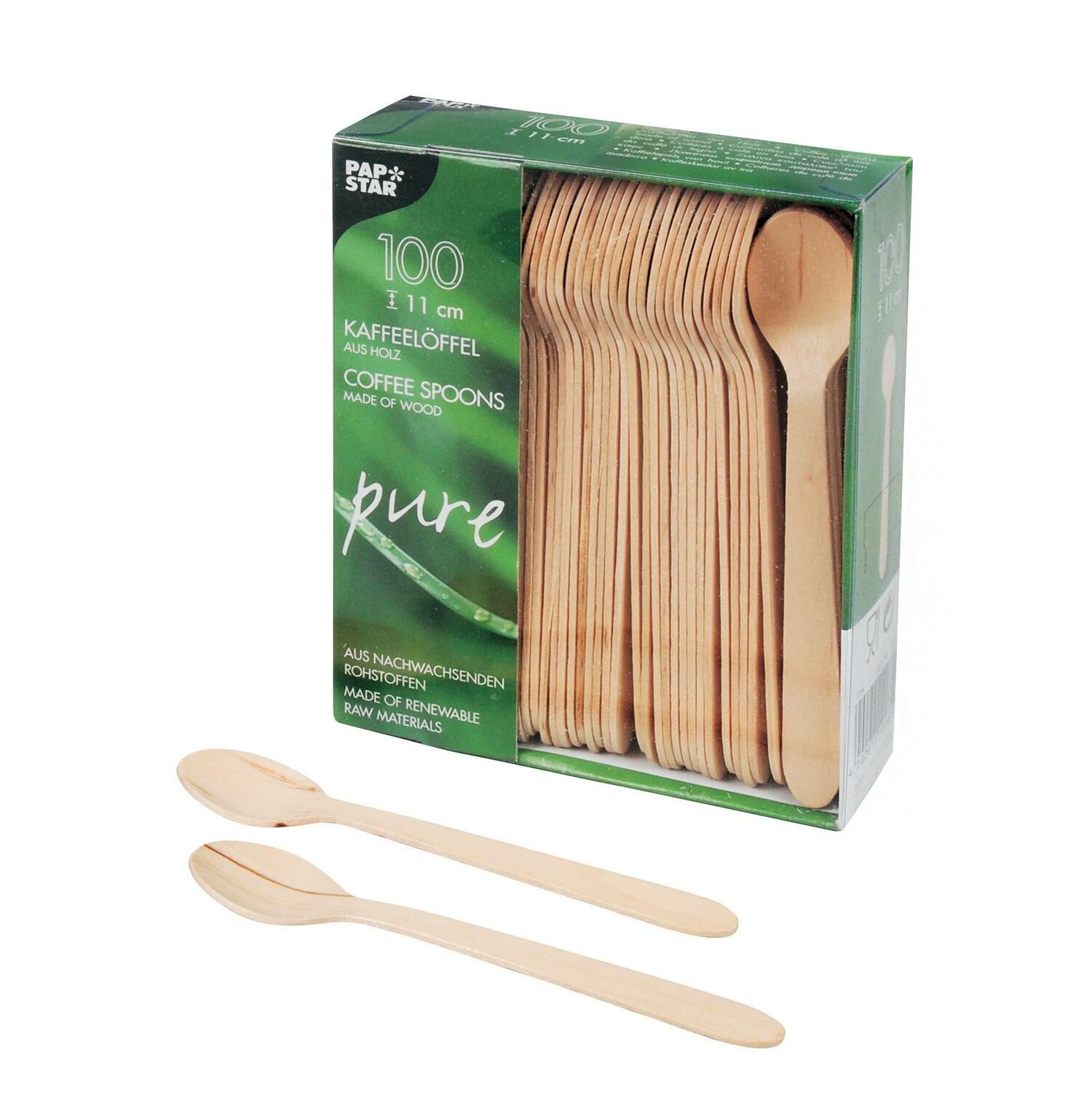 PAPSTAR pure Holz Kaffeel�ffel 11 cm, 100 Stk.