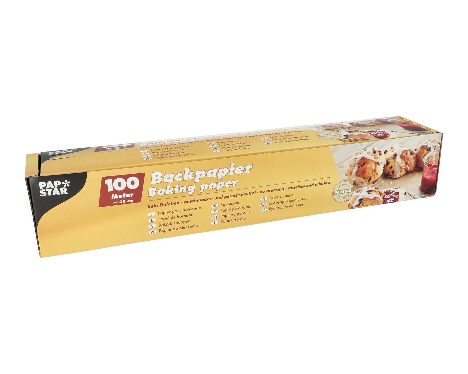 PAPSTAR Backpapier Gro�verbraucherrolle 100 m x 38 cm braun in Faltschachtel